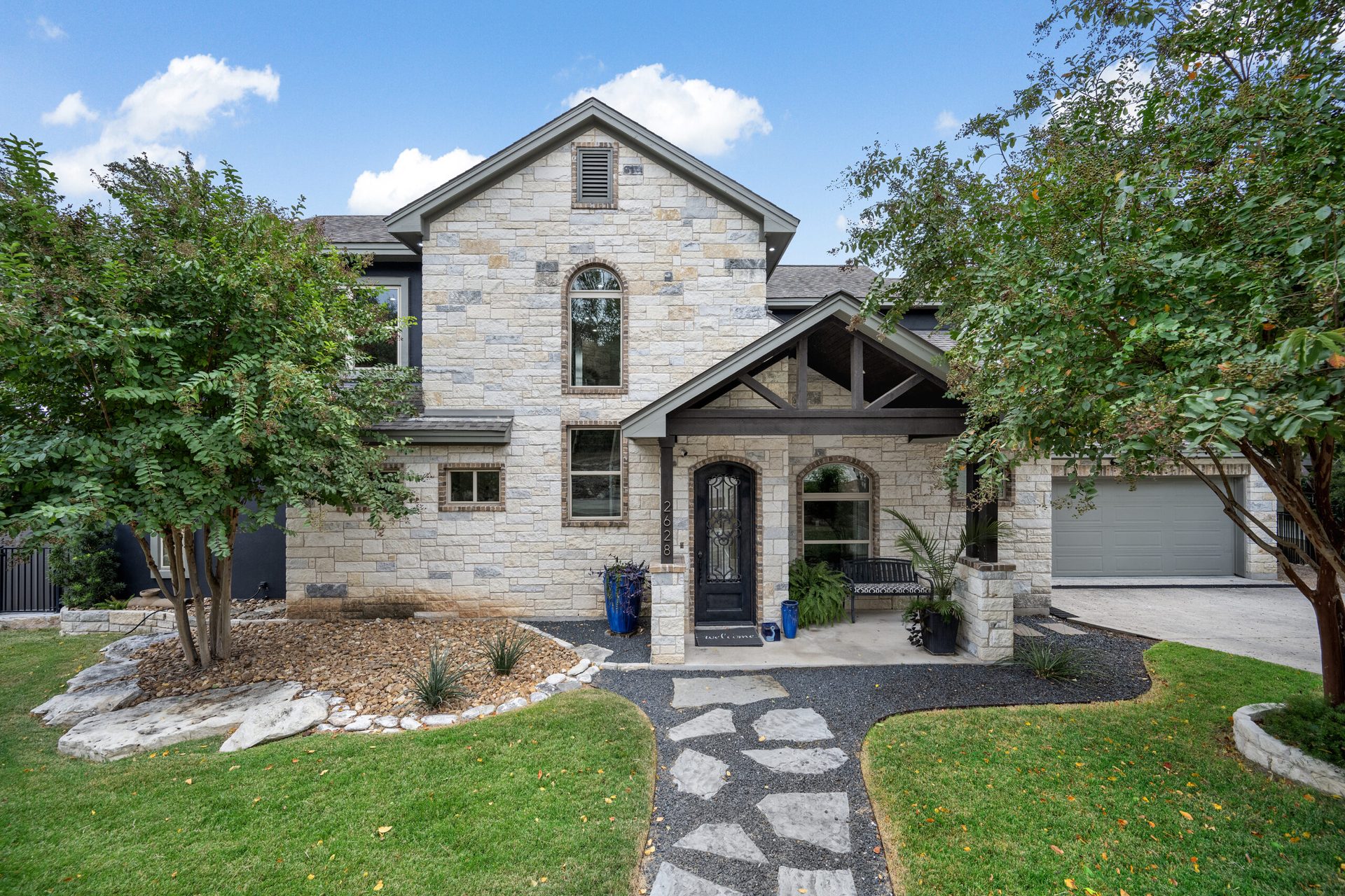 Front elevation of a Central Texas home