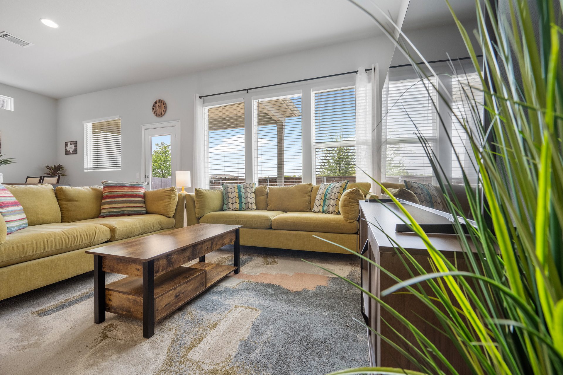 Living room of a Central Texas home prepared for market
