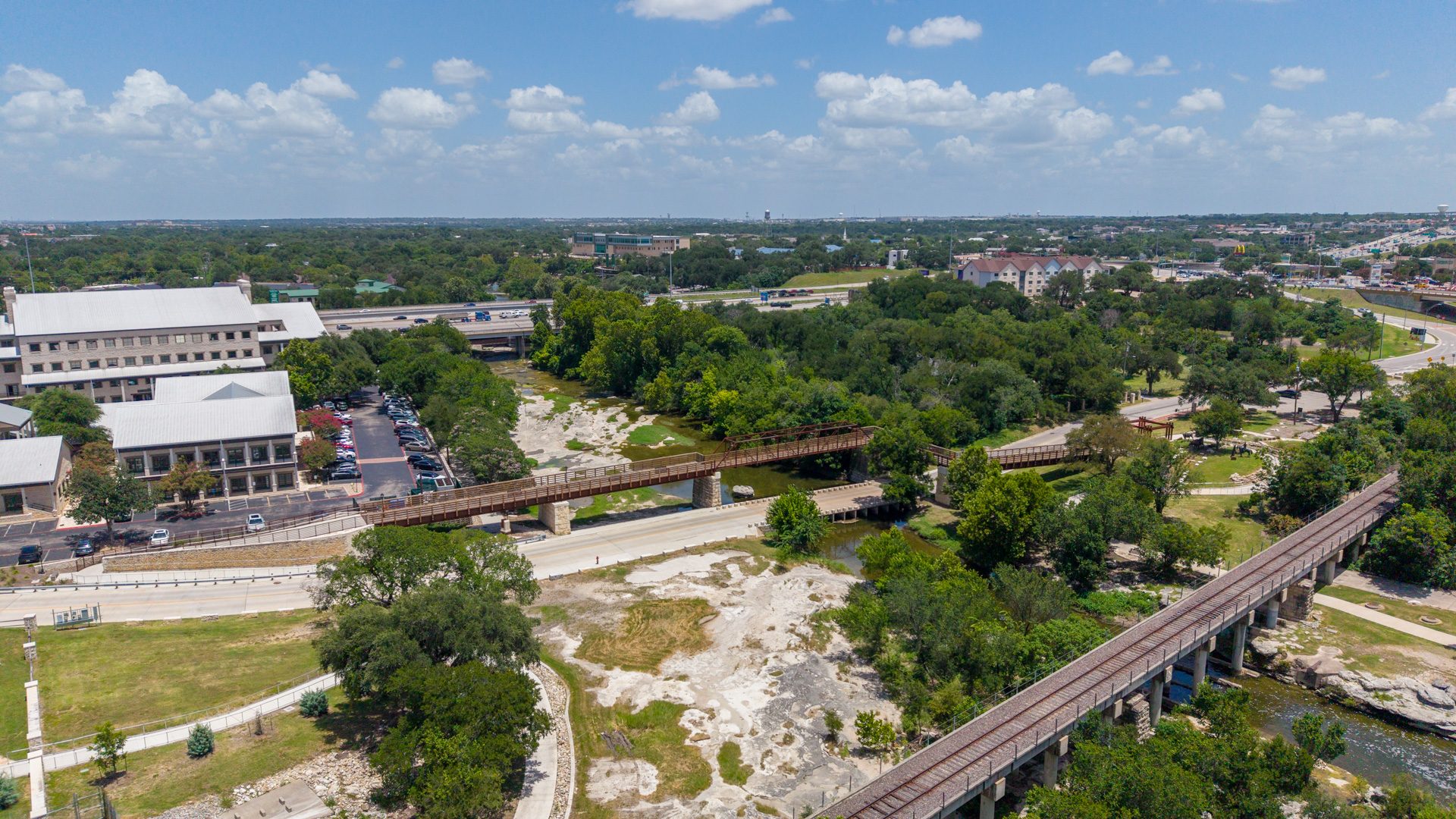 Aerial view of Round Rock, Texas neighborhoods